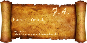 Fürszt Anett névjegykártya