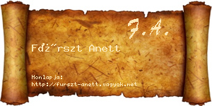 Fürszt Anett névjegykártya