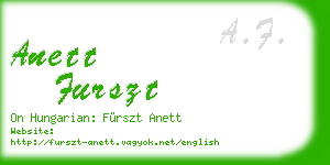 anett furszt business card