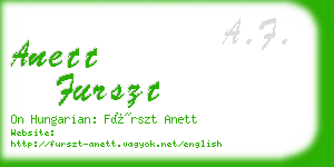 anett furszt business card